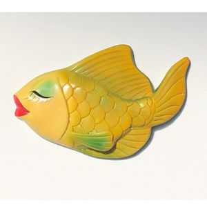 Vintage Chalkwear Mid Century Fish Wall Plaque